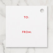 Kerstmis script elegante rode cadeautag bedankjes labels (Achterkant)