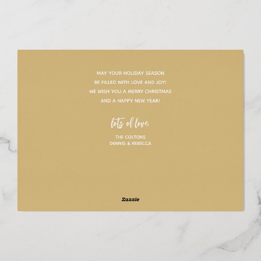 Kerstmis Script Foto Folie Feestdagenkaart (Achterkant)