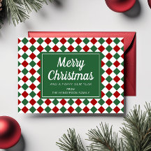 Kerstmis Script Foto Rood Groen Geruit
