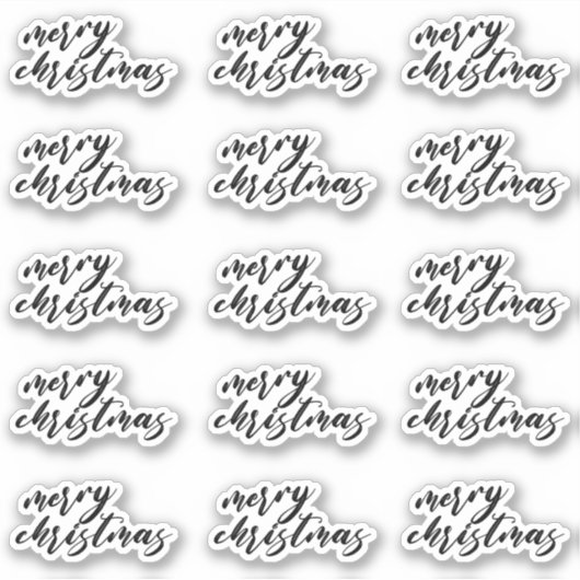 Kerstmis Script Gelukkige Mail Cadeau Decoratie Sticker (Voorkant)