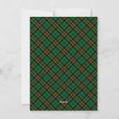 Kerstmis Script Groene Plaid Tartan Foto  Feestdagenkaart (Achterkant)