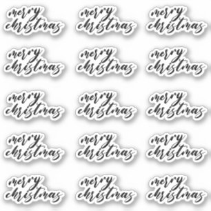 Kerstmis Script Happy Mail Cadeau Decoratie Sticker
