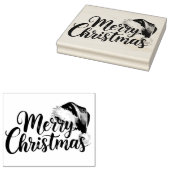 Kerstmis-script met illustratie van kerstmannenhoe rubberstempel (Gestempeld)