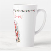 Kerstmis-script met whizige kerstmisvogel latte mok (Rechts)