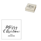 Kerstmis Script minimalistisch Rubberstempel (Gestempeld)