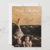Kerstmis Script Overlay Verticale Foto Feestdagenkaart (Voorkant)