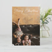 Kerstmis Script Overlay Verticale Foto Feestdagenkaart (Staand voorkant)