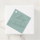 Kerstmis script retro blauw groen bedankjes labels (In situ)
