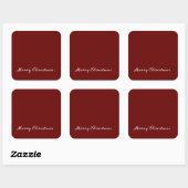 Kerstmis Script Rode Eenvoudige Moderne Vierkante Sticker (Vel)