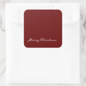 Kerstmis Script Rode Eenvoudige Moderne Vierkante Sticker (Tas)