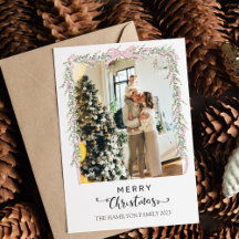 Kerstmis Script Roze Strik Foto 