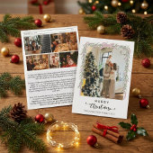 Kerstmis Script Roze Strik Foto  Feestdagenkaart
