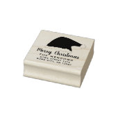Kerstmis Script Santa Hoed Familie Adres Rubberstempel (Stempel)