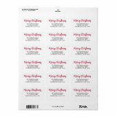 Kerstmis Script Typografie Retouradres Etiket (Full Sheet)