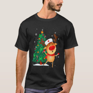 Kerstmis Scrub Top Rendier Scrubs Rubberen Handsch