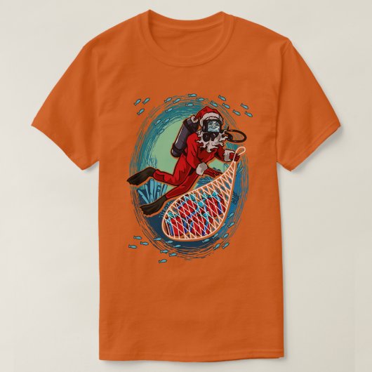 Kerstmis Scuba Duiker Sinterklaas T-shirt (Design voorkant)