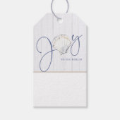 Kerstmis Seashell Rustieke Nautische Vreugde Cadeaulabel (Voorkant)