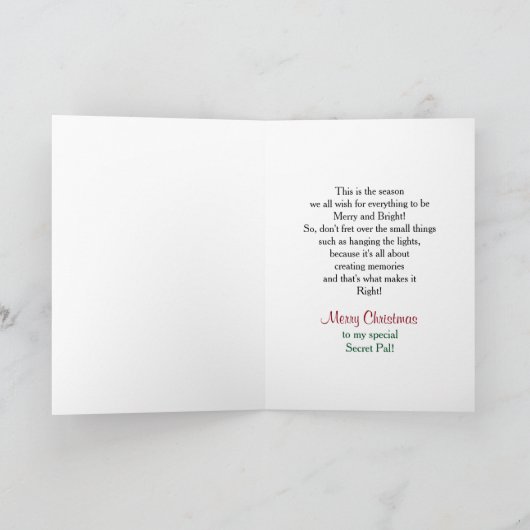 KERSTMIS - Secret Pal - AARDAPPEL FAMILIE Collecti Feestdagen Kaart (Binnen)