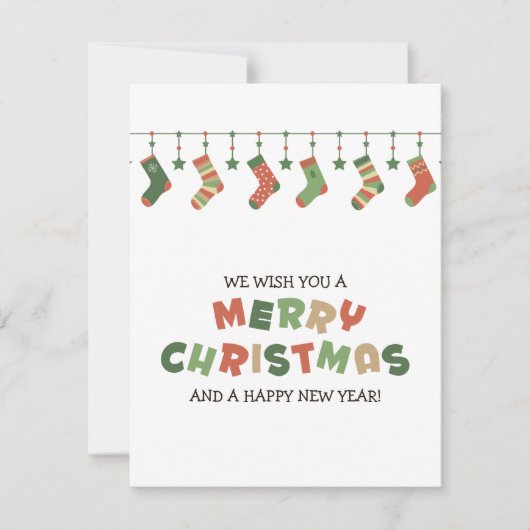 Kerstmis seizoensgebonden hangsok kleurrijk feestdagenkaart (Voorkant)
