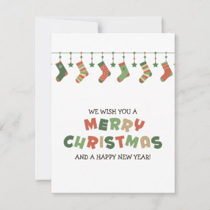 Kerstmis seizoensgebonden hangsok kleurrijk feestdagenkaart