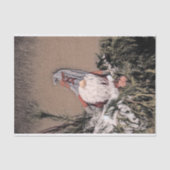 Kerstmis  Sepia Sketch Rustic Gnome Tissuepapier (Voorkant)