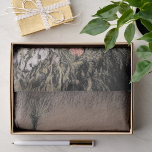 Kerstmis  Sepia Sketch Rustic Gnome Tissuepapier (Geschenk)