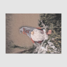 Kerstmis  Sepia Sketch Rustic Gnome