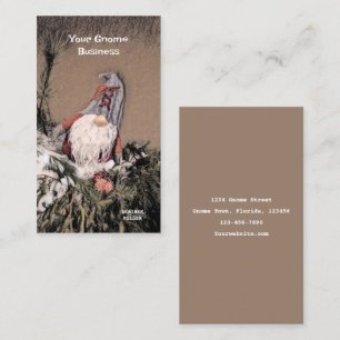 Kerstmis  Sepia Sketch Rustic Gnome Visitekaartje