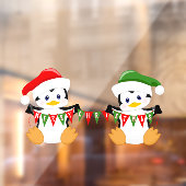 Kerstmis Set Pinguïns Raamsticker (Vel 2)