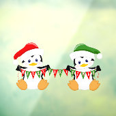 Kerstmis Set Pinguïns Raamsticker (Vel 3)
