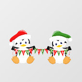 Kerstmis Set Pinguïns Raamsticker (Vel)