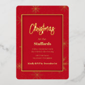 Kerstmis Shadowbox Goud Folie Uitnodiging (Voorkant)
