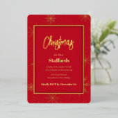 Kerstmis Shadowbox Goud Folie Uitnodiging (Staand Voorkant)