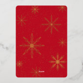 Kerstmis Shadowbox Goud Folie Uitnodiging (Achterkant)