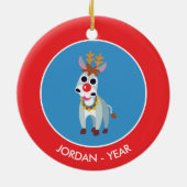 Kerstmis Shane de Donkey Keramisch Ornament (Achterkant)