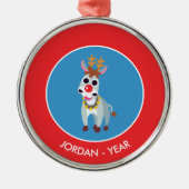 Kerstmis Shane de Donkey Metalen Ornament (Voorkant)