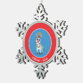 Kerstmis Shane de Donkey Tin Sneeuwvlok Ornament (Rechts)