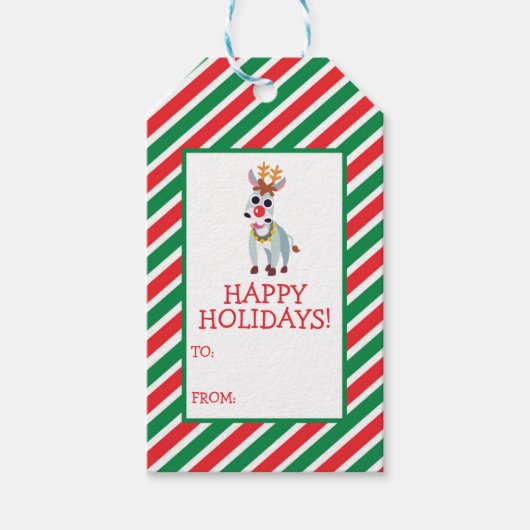 Kerstmis Shane de Ezel Cadeaulabel (Voorkant)