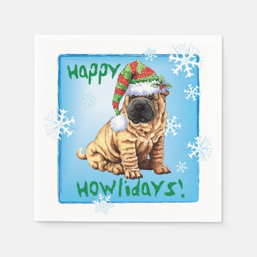 Kerstmis Shar-Pei Servet (Voorkant)