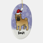 Kerstmis Shar Pei (voeg je huisdiernaam toe) Keramisch Ornament (Rechts)