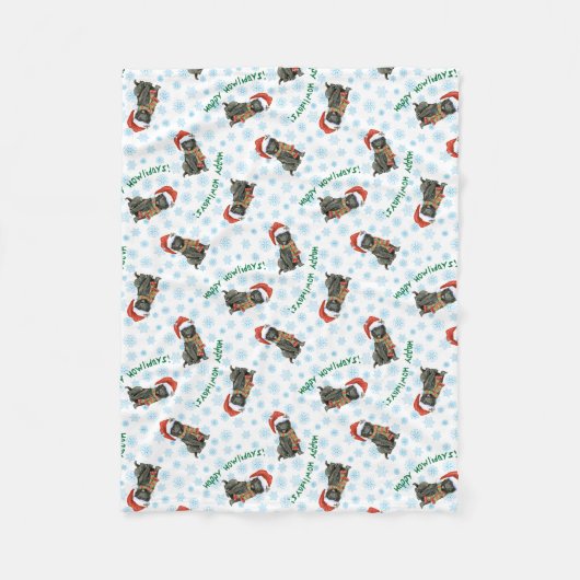 Kerstmis: Sheepdog Fleece Blanket Deken (Voorkant)