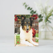 Kerstmis - Sheltie - Lacey Feestdagenkaart (Staand voorkant)