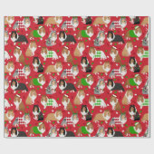 Kerstmis Sheltie Shetland Sheepdog Cadeaupapier (Vlak)