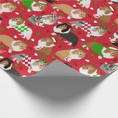 Kerstmis Sheltie Shetland Sheepdog Cadeaupapier (Hoek)