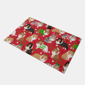 Kerstmis Sheltie Shetland Sheepdog Deurmat (Schuin)