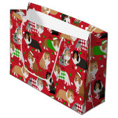 Kerstmis Sheltie Shetland Sheepdog Groot Cadeauzakje (Voorkant Gekanteld)