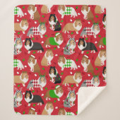 Kerstmis Sheltie Shetland Sheepdog Sherpa Deken (Voorkant)