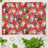 Kerstmis Sheltie Shetland Sheepdog Theedoek (Gevouwen)