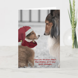 Kerstmis Shelties Feestdagen Kaart