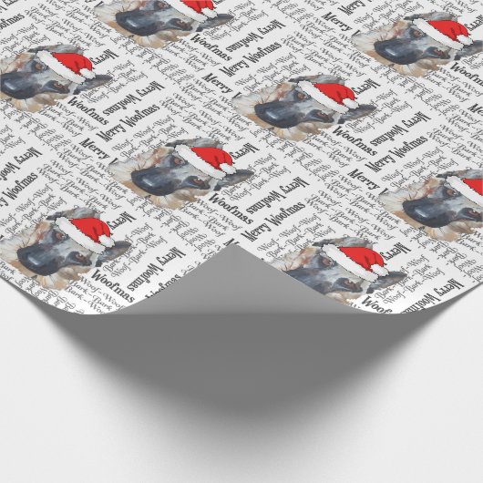 Kerstmis: Shepherd Santa Hat Cadeaupapier (Hoek)